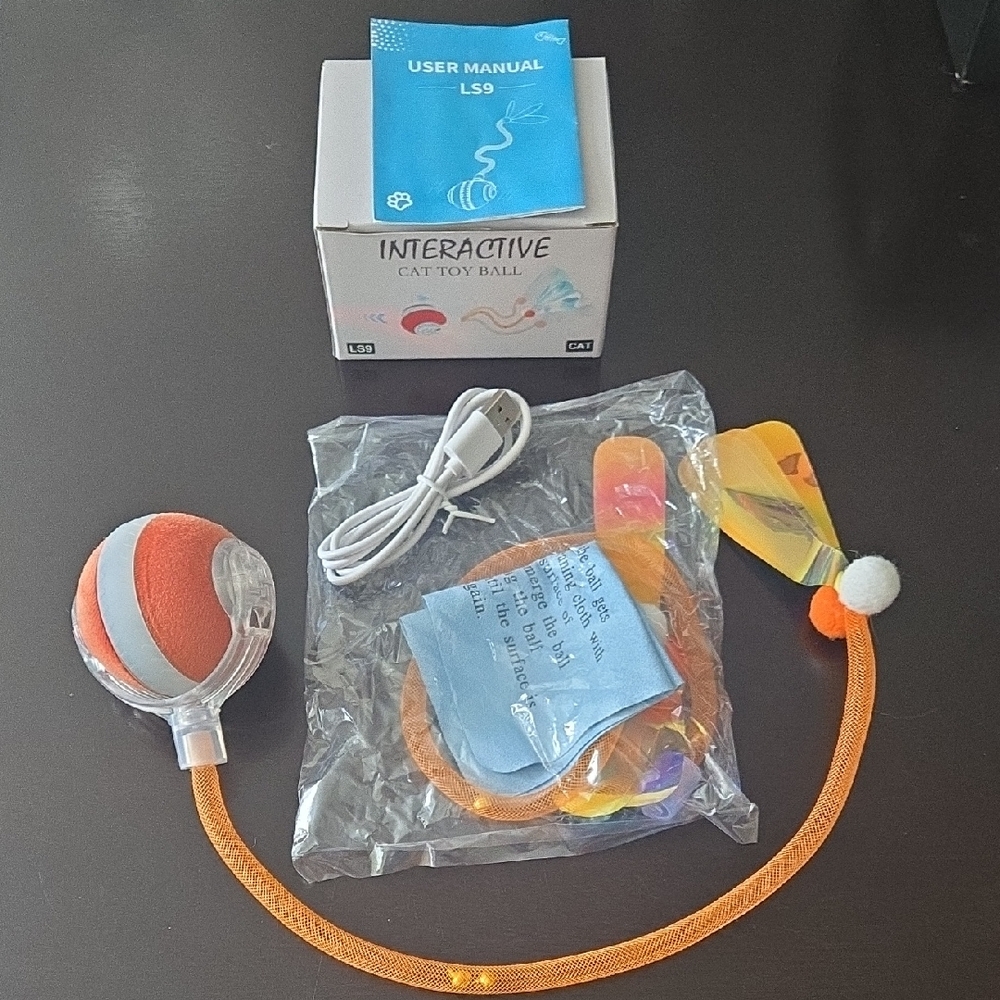 Interactive Cat Toy Ball with LED Lights